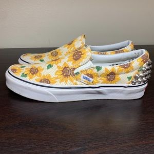 Sunflower Spiked Slip-On Vans
